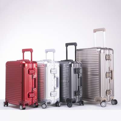 Delicate design 20" 24" 28" 100% Aluminum trolley suitcase Metal luggage set in stock